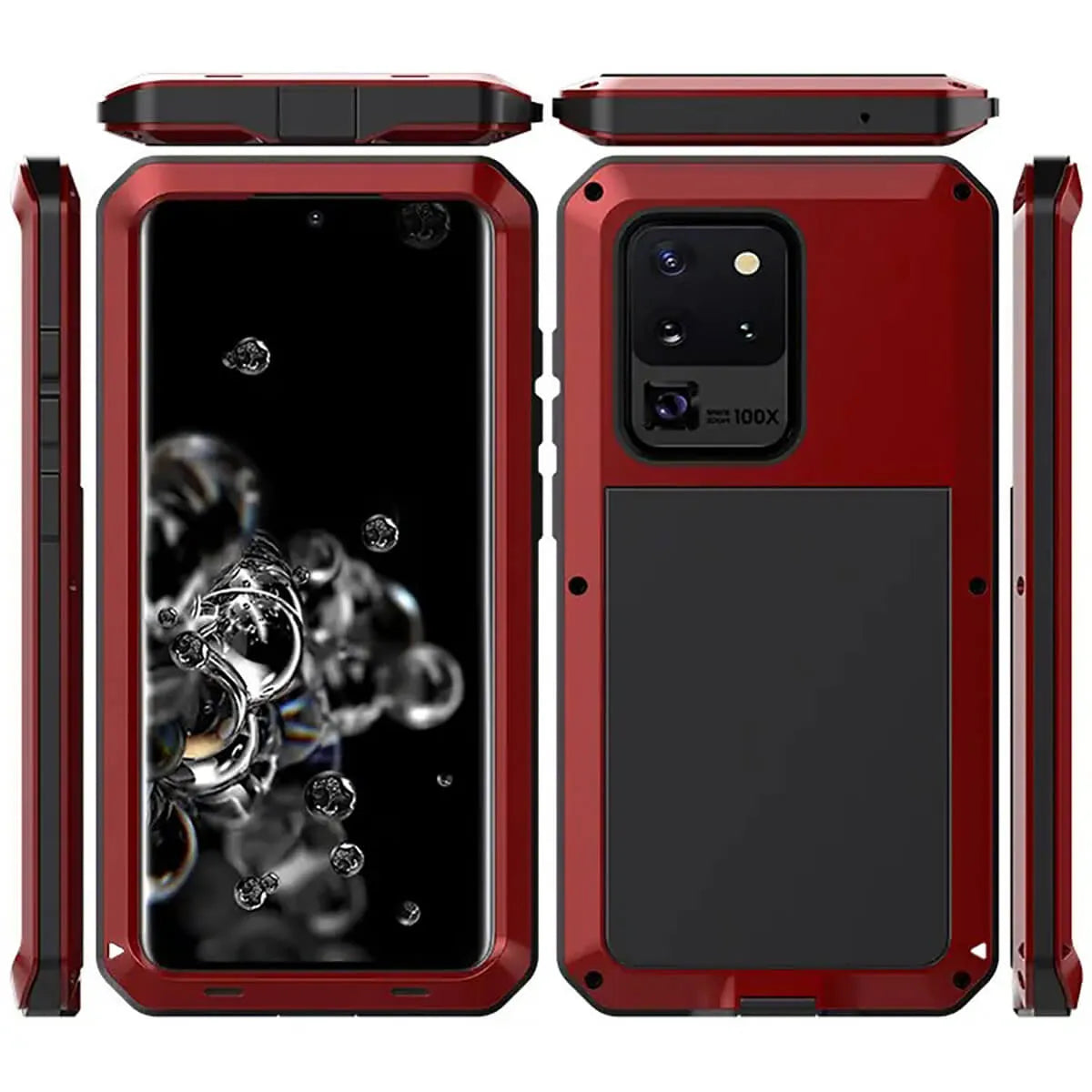 Buy Classic Full Body Metal Armor Phone Case, with Screen Protector, Heavy Duty Defender Shockproof Case - Theo at Caseles-Samsung Galaxy S25 Ultra, Black