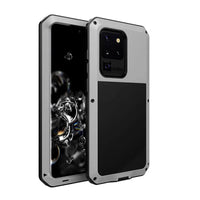 Buy Classic Full Body Metal Armor Phone Case, with Screen Protector, Heavy Duty Defender Shockproof Case - Theo at Caseles-Samsung Galaxy S25 Ultra, Black