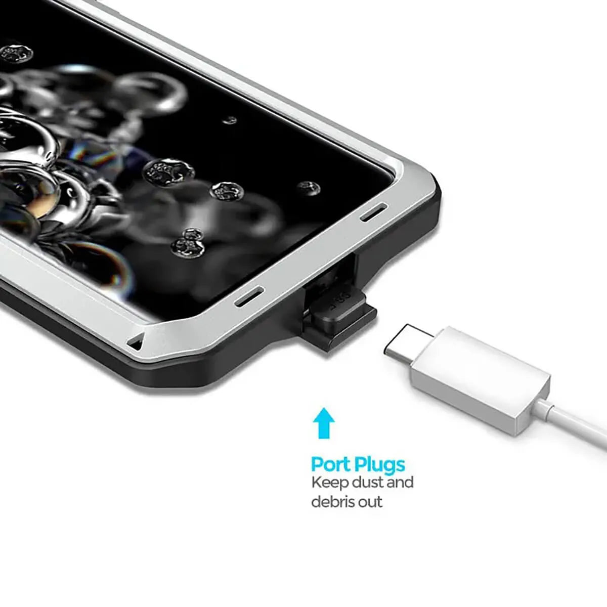 Buy Classic Full Body Metal Armor Phone Case, with Screen Protector, Heavy Duty Defender Shockproof Case - Theo at Caseles-Samsung Galaxy S25 Ultra, Black