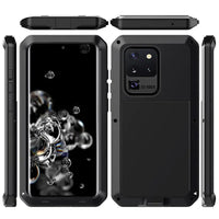 Buy Classic Full Body Metal Armor Phone Case, with Screen Protector, Heavy Duty Defender Shockproof Case - Theo at Caseles-Samsung Galaxy S25 Ultra, Black