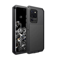 Buy Classic Full Body Metal Armor Phone Case, with Screen Protector, Heavy Duty Defender Shockproof Case - Theo at Caseles-Samsung Galaxy S25 Ultra, Black