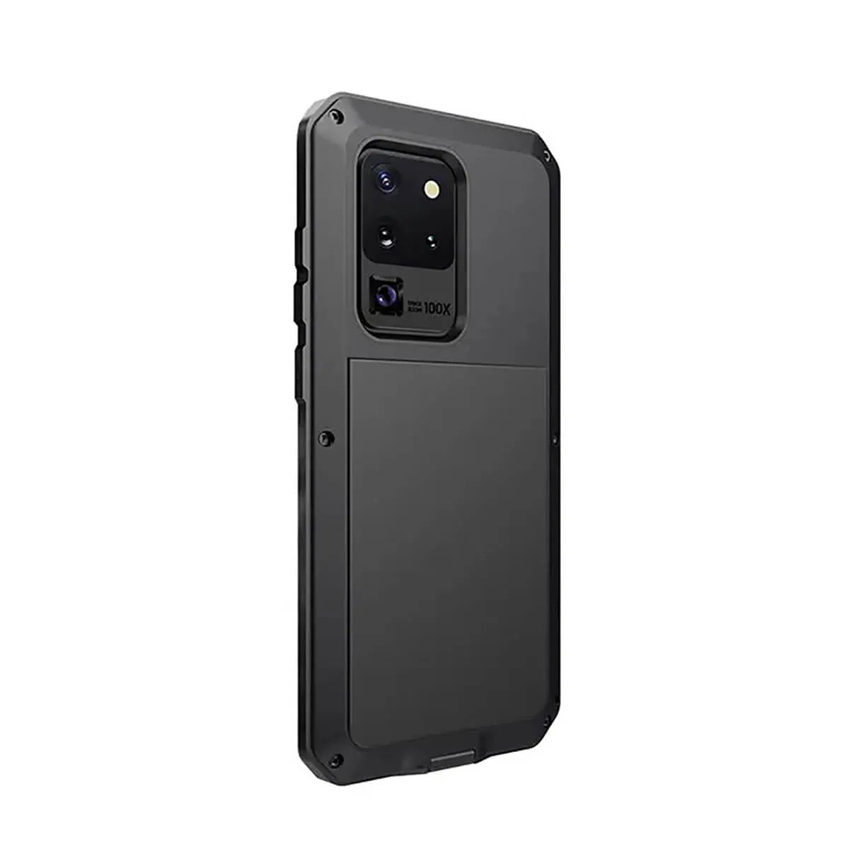 Buy Classic Full Body Metal Armor Phone Case, with Screen Protector, Heavy Duty Defender Shockproof Case - Theo at Caseles-Samsung Galaxy S25 Ultra, Black