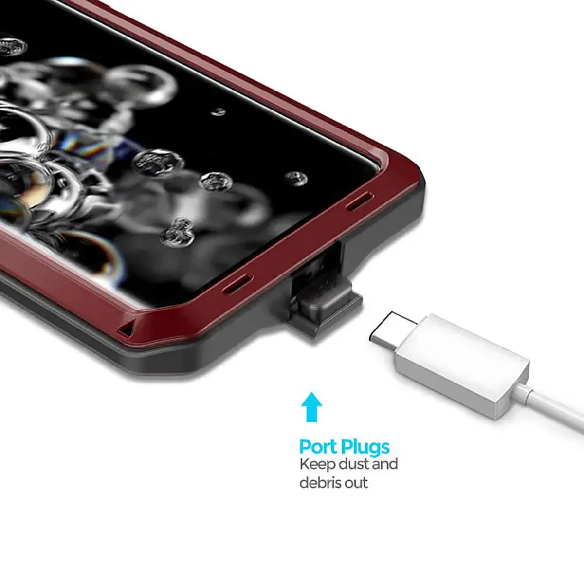 Buy Classic Full Body Metal Armor Phone Case, with Screen Protector, Heavy Duty Defender Shockproof Case - Theo at Caseles-Samsung Galaxy S25 Ultra, Black