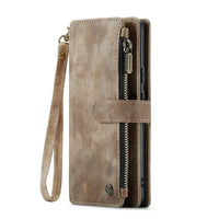 Buy Zipper Flip Folio Wallet Phone Case, Premium Leather Cover with Card Slots Cash Pocket Magnetic Closure and Kickstand,Devy at Caseles-Google Pixel 9 Pro XL, Brown