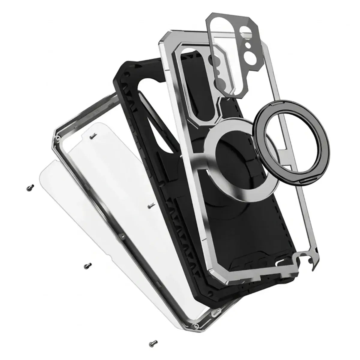 Buy 360° Rotating Magnetic Kickstand Case, Galaxy S26 Full-Body Armor, Integrated Lens Guard & Wireless Charging - TITAN at Caseles-Samsung Galaxy S26 Ultra, Black