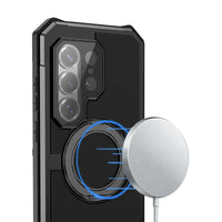 Buy 360° Rotating Magnetic Kickstand Case, Galaxy S26 Full-Body Armor, Integrated Lens Guard & Wireless Charging - TITAN at Caseles-Samsung Galaxy S26 Ultra, Black