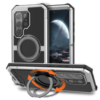 Buy 360° Rotating Magnetic Kickstand Case, Galaxy S26 Full-Body Armor, Integrated Lens Guard & Wireless Charging - TITAN at Caseles-Samsung Galaxy S26 Ultra, Silver