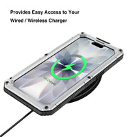 Buy Metal Waterproof Phone Case, with Built in Screen Protector, FullBody Protective Shockproof Heavy Duty Rugged Defender Cover - TIVON at Caseles-iPhone 17 Pro Max, Tivon-Black