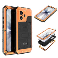 Buy Metal Waterproof Phone Case, with Built in Screen Protector, FullBody Protective Shockproof Heavy Duty Rugged Defender Cover - TIVON at Caseles-iPhone 17 Pro Max, Tivon-Black