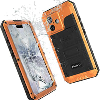 Buy Metal Waterproof Phone Case, with Built in Screen Protector, FullBody Protective Shockproof Heavy Duty Rugged Defender Cover - TIVON at Caseles-iPhone 17 Pro Max, Tivon-Black