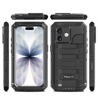 Buy Metal Waterproof Phone Case, with Built in Screen Protector, FullBody Protective Shockproof Heavy Duty Rugged Defender Cover - TIVON at Caseles-iPhone 17 Pro Max, Tivon-Black