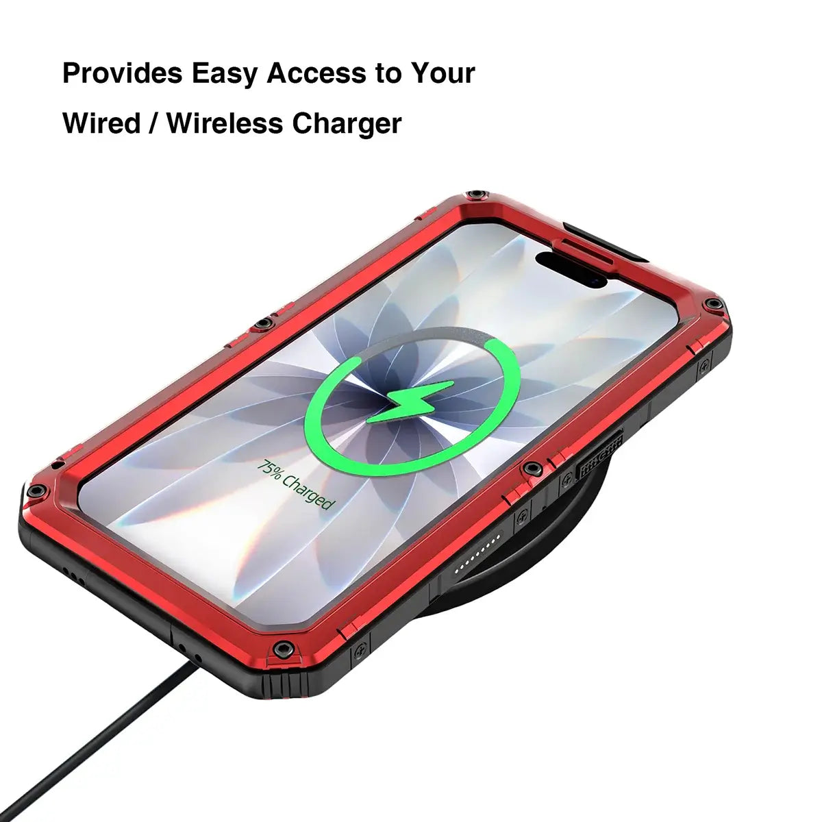 Buy Metal Waterproof Phone Case, with Built in Screen Protector, FullBody Protective Shockproof Heavy Duty Rugged Defender Cover - TIVON at Caseles-iPhone 17 Pro Max, Tivon-Black