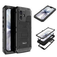 Buy Metal Waterproof Phone Case, with Built in Screen Protector, FullBody Protective Shockproof Heavy Duty Rugged Defender Cover - TIVON at Caseles-iPhone 17 Pro Max, Tivon-Black