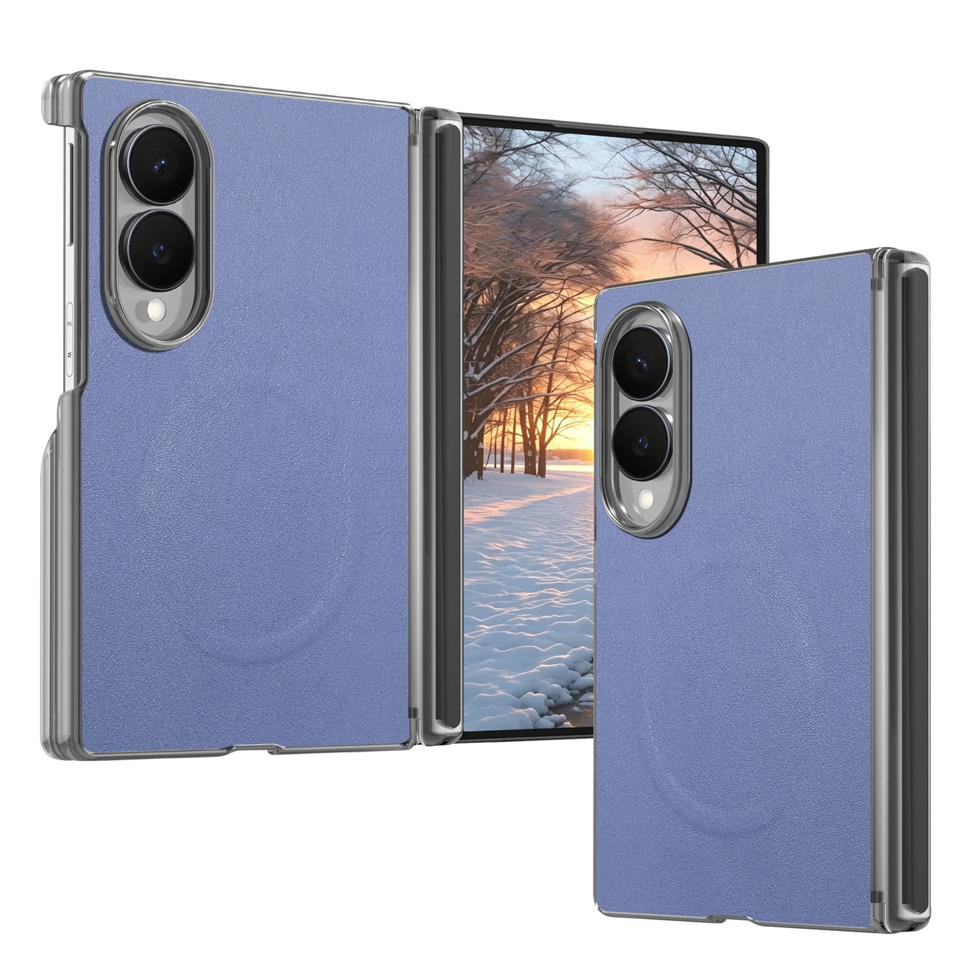Buy Genuine Leather Case for Galaxy Z TriFold, Dual-Hinge Protection & MagSafe Compatible Multi-Angle Stand Cover - Trifold at Caseles-Samsung Galaxy Z Fold 8, TriFold-Blue