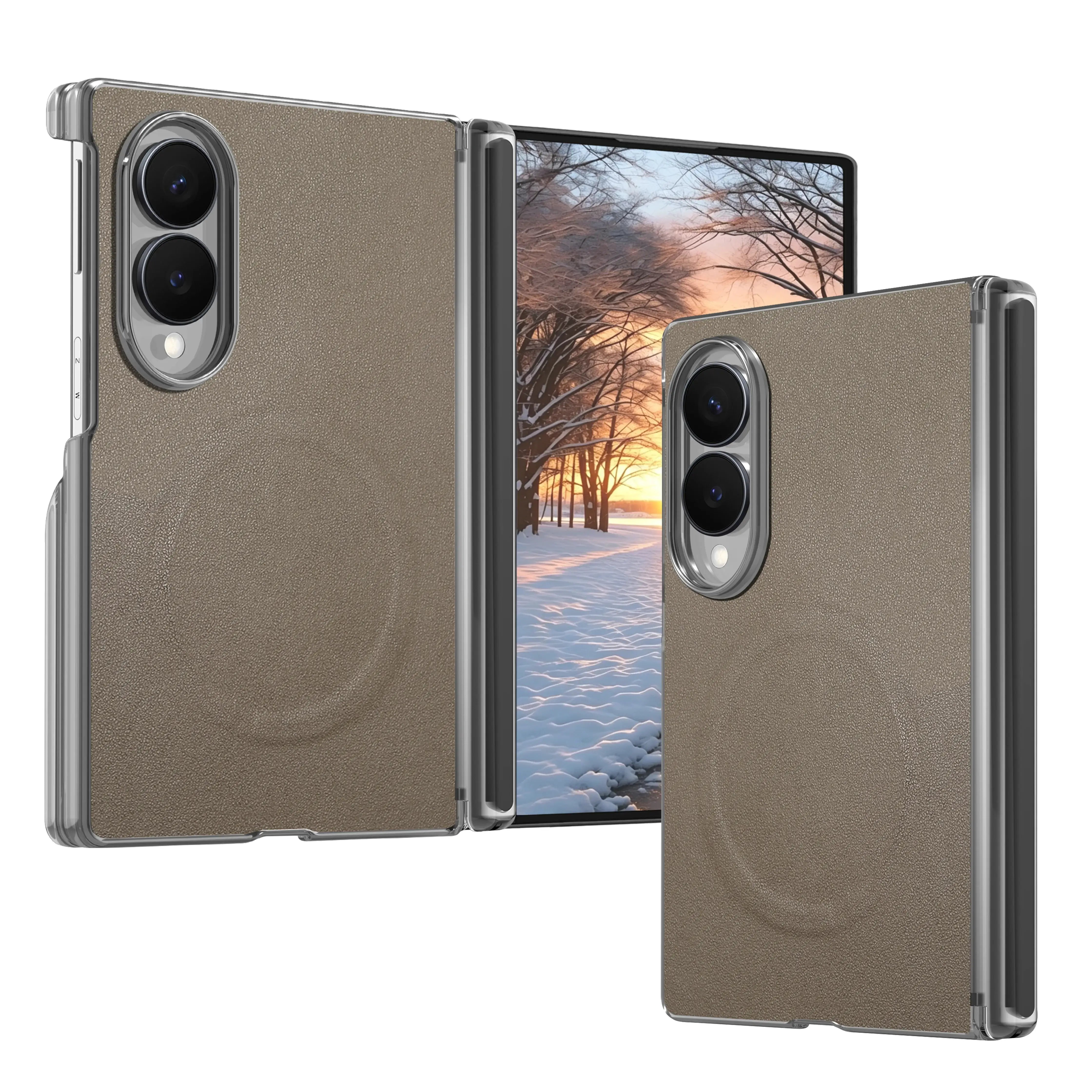 Buy Genuine Leather Case for Galaxy Z TriFold, Dual-Hinge Protection & MagSafe Compatible Multi-Angle Stand Cover - Trifold at Caseles-Samsung Galaxy Z Fold 8, TriFold-Coffee