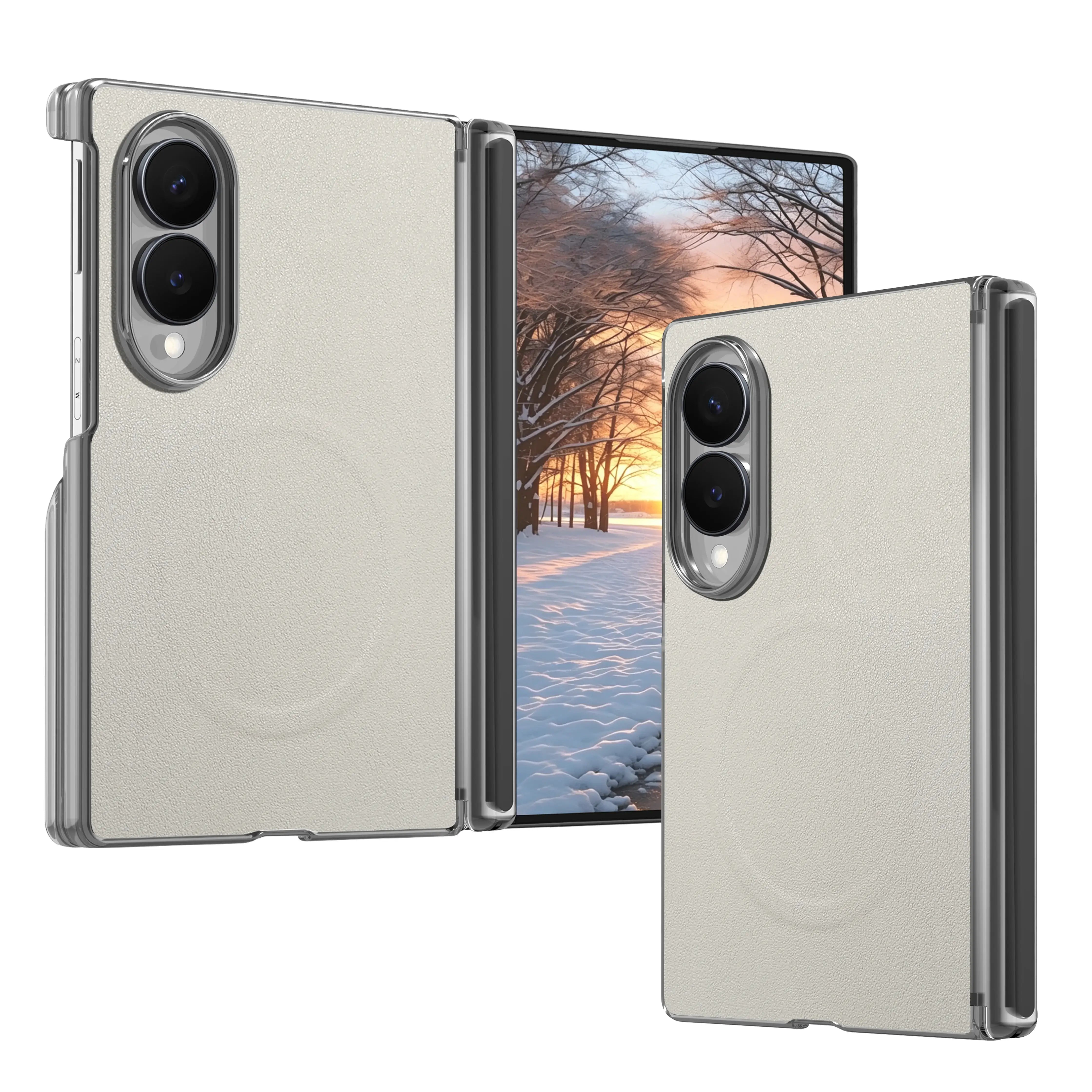 Buy Genuine Leather Case for Galaxy Z TriFold, Dual-Hinge Protection & MagSafe Compatible Multi-Angle Stand Cover - Trifold at Caseles-Samsung Galaxy Z Fold 8, TriFold-Gray