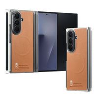 Buy Genuine Leather Case for Galaxy Z TriFold, Dual-Hinge Protection & MagSafe Compatible Multi-Angle Stand Cover - Trifold at Caseles-Samsung Galaxy Z TriFold, TriFold-Brown