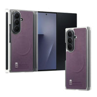 Buy Genuine Leather Case for Galaxy Z TriFold, Dual-Hinge Protection & MagSafe Compatible Multi-Angle Stand Cover - Trifold at Caseles-Samsung Galaxy Z TriFold, TriFold-Purple