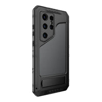 Buy Metal Waterproof Phone Case, with Built in Screen Protector, FullBody Protective Shockproof Heavy Duty Rugged Defender Cover - TYSON at Caseles-Samsung Galaxy S25 Ultra, Black