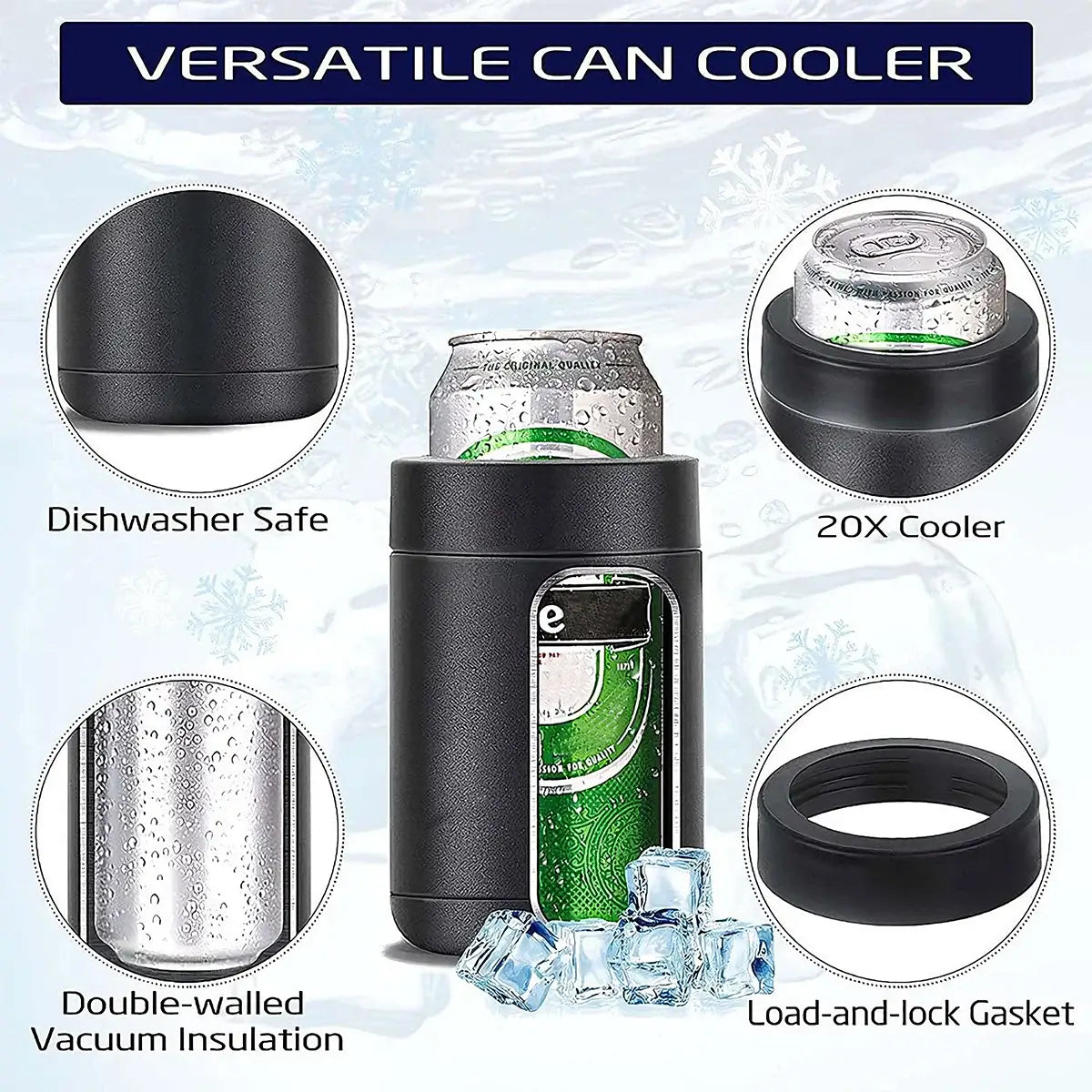 Buy 3-In-1 UNIVERSAL CAN/BOTTLE COOLER: Vacuum Insulated Armor for 12oz–16oz Drinks - UNIVERSAL CAN/BOTTLE COOLER at Caseles-12oz, 