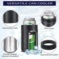 Buy 3-In-1 UNIVERSAL CAN/BOTTLE COOLER: Vacuum Insulated Armor for 12oz–16oz Drinks - UNIVERSAL CAN/BOTTLE COOLER at Caseles-12oz, 
