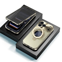 Buy Caseles Anti-Spy Metal Armor for iPhone: 360° Rotating Stand, 9H Privacy Glass & MagSafe Shield - VADEN at Caseles-iPhone 17 Pro Max, Orange