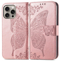 Buy Wallet Case for iPhone, Leather Flip Cover with Card Slots, Wrist Strap, Butterfly Embossed Design, Stand Feature - VANNY at Caseles-iPhone 16 Pro Max, Black