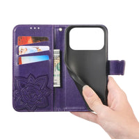 Buy Wallet Case for iPhone, Leather Flip Cover with Card Slots, Wrist Strap, Butterfly Embossed Design, Stand Feature - VANNY at Caseles-iPhone 17 Pro Max, Black