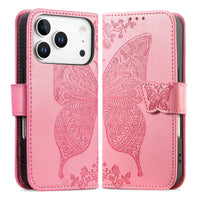 Buy Wallet Case for iPhone, Leather Flip Cover with Card Slots, Wrist Strap, Butterfly Embossed Design, Stand Feature - VANNY at Caseles-iPhone 17 Pro Max, Black