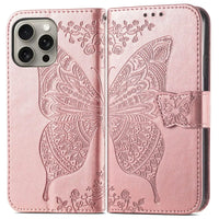 Buy Wallet Case for iPhone, Leather Flip Cover with Card Slots, Wrist Strap, Butterfly Embossed Design, Stand Feature - VANNY at Caseles-iPhone 16 Pro Max, Black