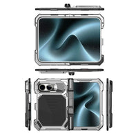 Buy Heavy-Duty Magnetic Case with Built-In PET Screen Protector, Hidden Hinge Kickstand & 18FT Drop Defense - VAUX at Caseles-iPhone Ultra, Black