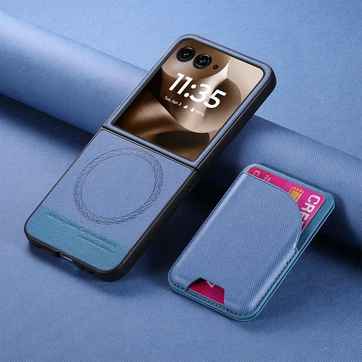 Buy Magnetic Detachable Wallet Case for Motorola Moto Razr, Slim Leather Flip Cover with 3 Card Slots and Kickstand, Wireless Charging Compatible Shockproof Case - Vell at Caseles-Motorola Razr Ultra (2025), Black