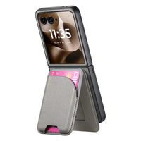 Buy Magnetic Detachable Wallet Case for Motorola Moto Razr, Slim Leather Flip Cover with 3 Card Slots and Kickstand, Wireless Charging Compatible Shockproof Case - Vell at Caseles-Motorola Razr Ultra (2025), Black