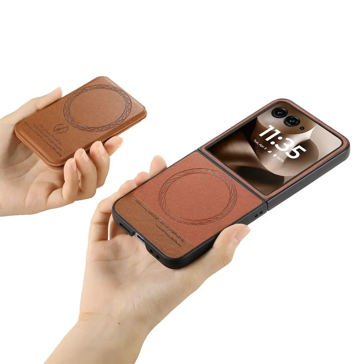 Buy Magnetic Detachable Wallet Case for Motorola Moto Razr, Slim Leather Flip Cover with 3 Card Slots and Kickstand, Wireless Charging Compatible Shockproof Case - Vell at Caseles-Motorola Razr Ultra (2025), Black