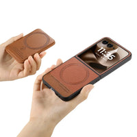 Buy Magnetic Detachable Wallet Case for Motorola Moto Razr, Slim Leather Flip Cover with 3 Card Slots and Kickstand, Wireless Charging Compatible Shockproof Case - Vell at Caseles-Motorola Razr Ultra (2025), Black