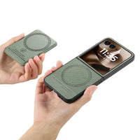 Buy Magnetic Detachable Wallet Case for Motorola Moto Razr, Slim Leather Flip Cover with 3 Card Slots and Kickstand, Wireless Charging Compatible Shockproof Case - Vell at Caseles-Motorola Razr Ultra (2025), Black