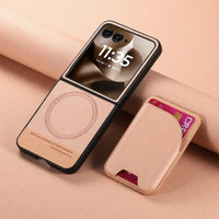 Buy Magnetic Detachable Wallet Case for Motorola Moto Razr, Slim Leather Flip Cover with 3 Card Slots and Kickstand, Wireless Charging Compatible Shockproof Case - Vell at Caseles-Motorola Razr Ultra (2025), Black