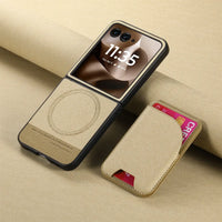 Buy Magnetic Detachable Wallet Case for Motorola Moto Razr, Slim Leather Flip Cover with 3 Card Slots and Kickstand, Wireless Charging Compatible Shockproof Case - Vell at Caseles-Motorola Razr Ultra (2025), Black