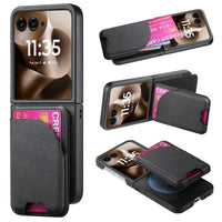 Buy Magnetic Detachable Wallet Case for Motorola Moto Razr, Slim Leather Flip Cover with 3 Card Slots and Kickstand, Wireless Charging Compatible Shockproof Case - Vell at Caseles-Motorola Razr Ultra (2025), Black