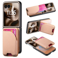 Buy Magnetic Detachable Wallet Case for Motorola Moto Razr, Slim Leather Flip Cover with 3 Card Slots and Kickstand, Wireless Charging Compatible Shockproof Case - Vell at Caseles-Motorola Razr Ultra (2025), Pink