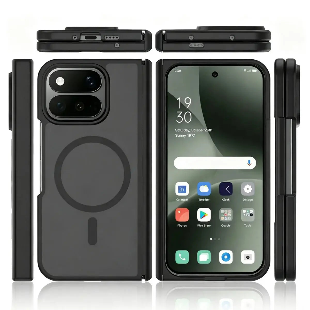 Buy Ultra-Thin Translucent Matte Case with 38 N52 Strong Magnets, 14FT Military-Grade Drop Defense & Raised Bezel Protection - VELO at Caseles-Google Pixel 11 Pro Fold, Black