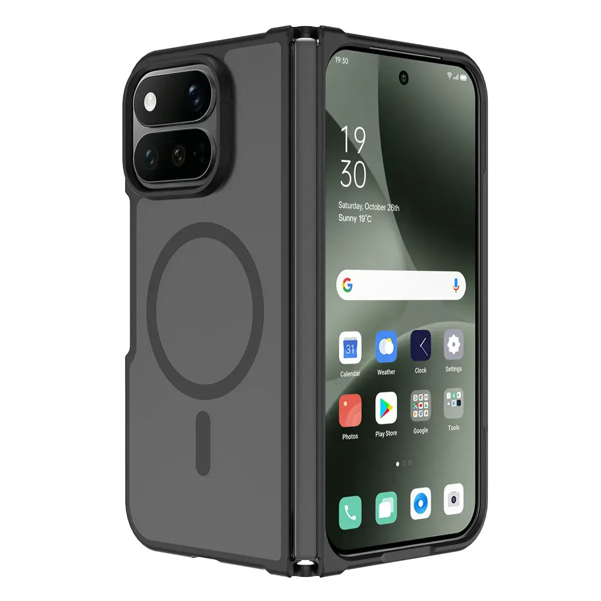 Buy Ultra-Thin Translucent Matte Case with 38 N52 Strong Magnets, 14FT Military-Grade Drop Defense & Raised Bezel Protection - VELO at Caseles-Google Pixel 11 Pro Fold, Black