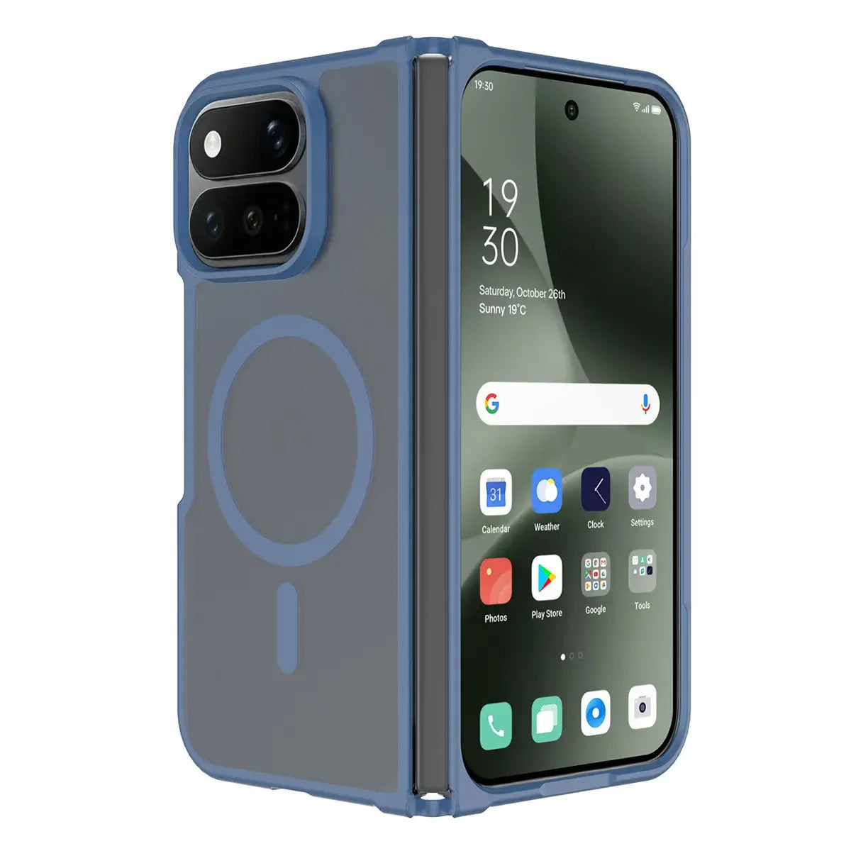 Buy Ultra-Thin Translucent Matte Case with 38 N52 Strong Magnets, 14FT Military-Grade Drop Defense & Raised Bezel Protection - VELO at Caseles-Google Pixel 11 Pro Fold, Blue