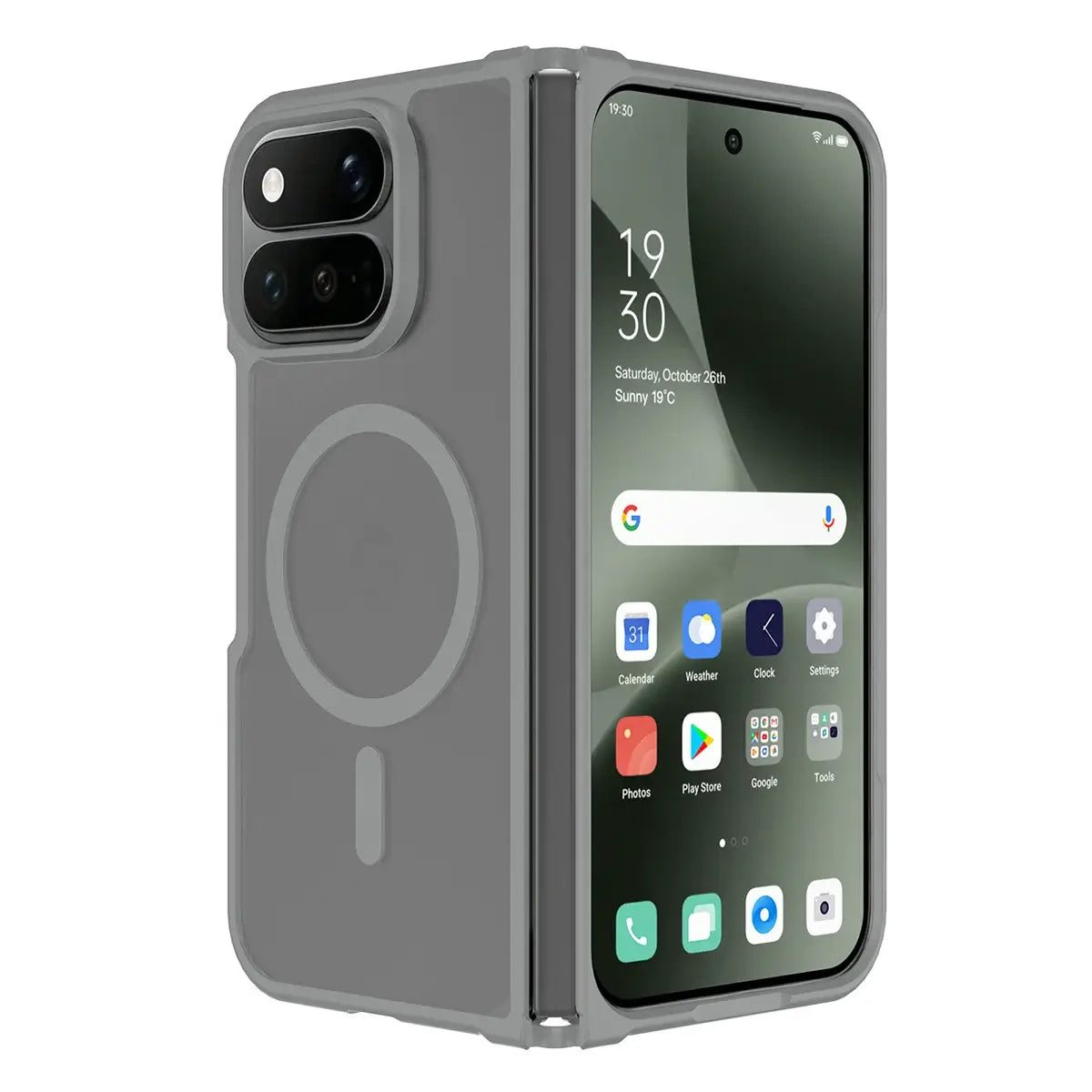 Buy Ultra-Thin Translucent Matte Case with 38 N52 Strong Magnets, 14FT Military-Grade Drop Defense & Raised Bezel Protection - VELO at Caseles-Google Pixel 11 Pro Fold, Gray
