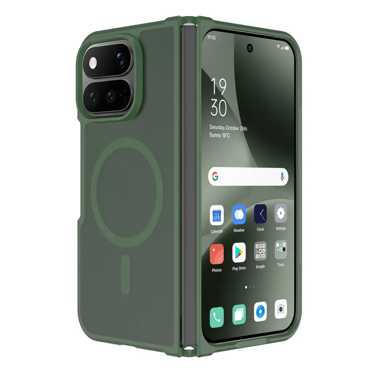 Buy Ultra-Thin Translucent Matte Case with 38 N52 Strong Magnets, 14FT Military-Grade Drop Defense & Raised Bezel Protection - VELO at Caseles-Google Pixel 11 Pro Fold, Green