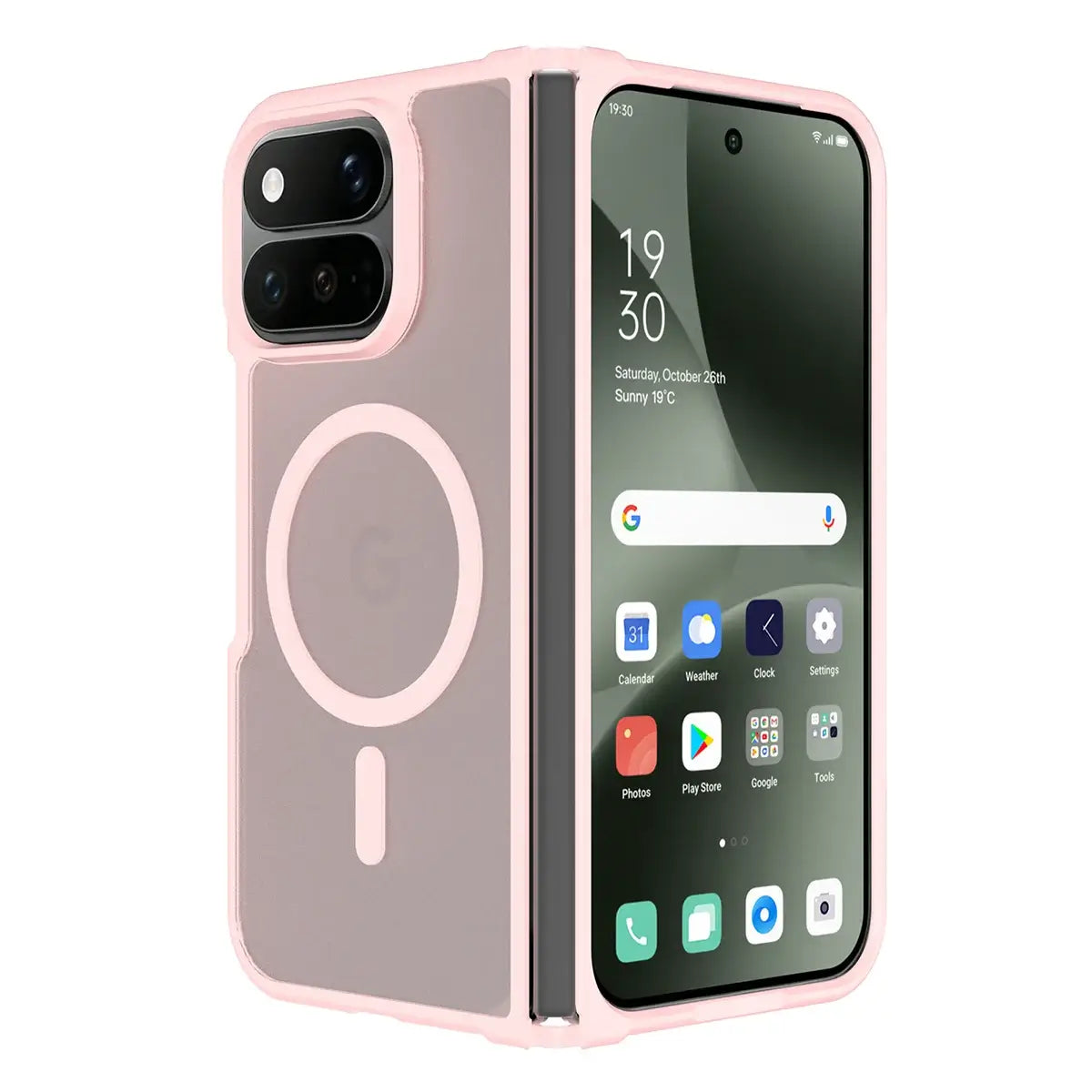 Buy Ultra-Thin Translucent Matte Case with 38 N52 Strong Magnets, 14FT Military-Grade Drop Defense & Raised Bezel Protection - VELO at Caseles-Google Pixel 11 Pro Fold, Pink