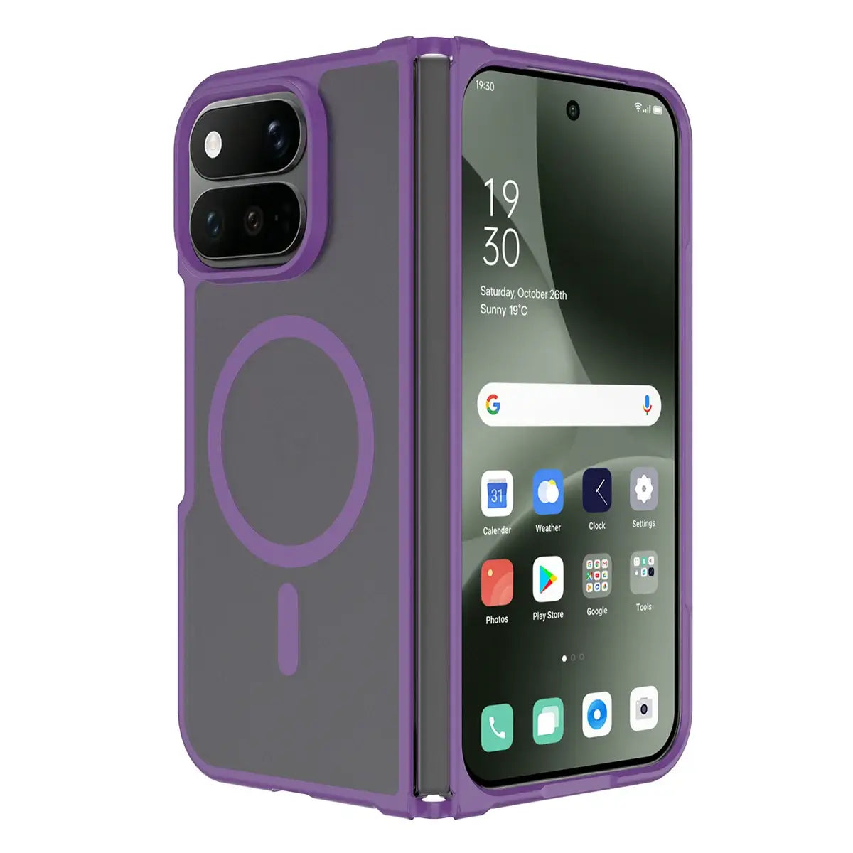 Buy Ultra-Thin Translucent Matte Case with 38 N52 Strong Magnets, 14FT Military-Grade Drop Defense & Raised Bezel Protection - VELO at Caseles-Google Pixel 11 Pro Fold, Purple