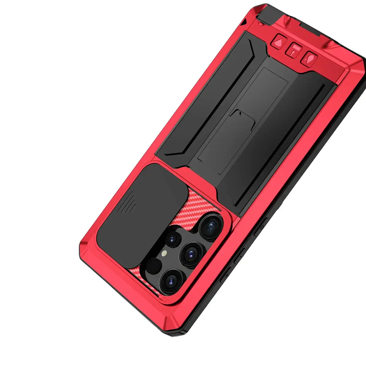 Buy Heavy Duty Metal Case with 360° Full Body Protection, Sliding Camera Cover, Built-in Screen Protector, Shockproof & Dustproof Armor Phone Cover - Wade at Caseles-Samsung Galaxy S25 Ultra, Black