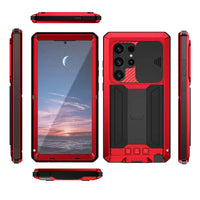 Buy Heavy Duty Metal Case with 360° Full Body Protection, Sliding Camera Cover, Built-in Screen Protector, Shockproof & Dustproof Armor Phone Cover - Wade at Caseles-Samsung Galaxy S25 Ultra, Black