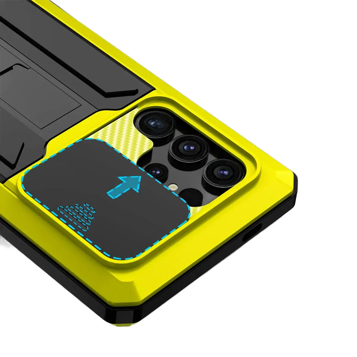 Buy Heavy Duty Metal Case with 360° Full Body Protection, Sliding Camera Cover, Built-in Screen Protector, Shockproof & Dustproof Armor Phone Cover - Wade at Caseles-Samsung Galaxy S25 Ultra, Black